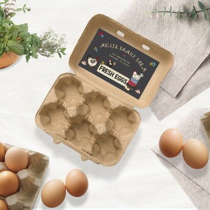Autocollant en carton d'oeuf de poulet de ferme ru