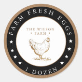 Autocollant en carton d'oeuf Etoiles d'or de ferme (Devant)