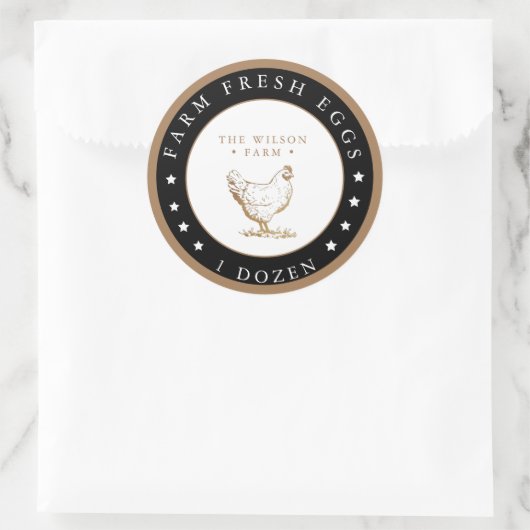 Autocollant en carton d'oeuf Etoiles d'or de ferme (Sac)