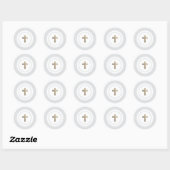Autocollant en faux feuillage croix dorée simple (Feuille)