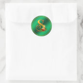 Autocollant en feuille de faux vert monogramme de  (Sac)