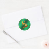 Autocollant en feuille de faux vert monogramme de  (Enveloppe)