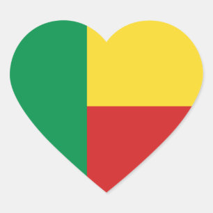 Autocollant en forme de cœur avec le drapeau du Bé