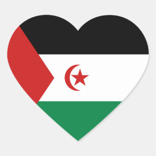 Autocollant en forme de cœur avec le drapeau du Sa