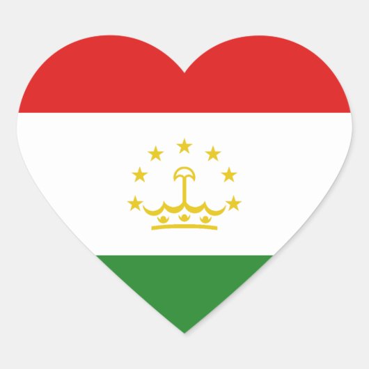 Autocollant en forme de cœur avec le drapeau du Ta (Devant)