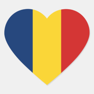 Autocollant en forme de cœur avec le drapeau du Tc