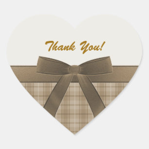 Autocollant en forme de coeur de Merci