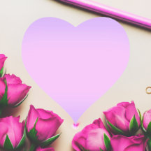 Autocollant en forme de cœur en lavande rose