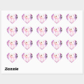 Autocollant en forme de coeur Pastel Cat (Feuille)