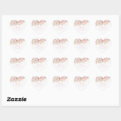 Autocollant en forme de cœur pour Baby Shower Rose (Feuille)