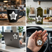 Autocollant en forme d'étoile avec code QR personn