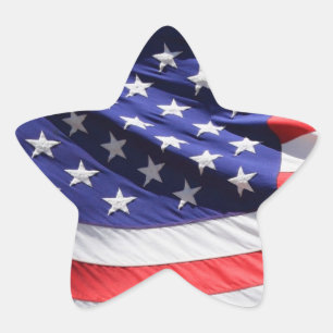Autocollant en forme d'étoile du drapeau américain