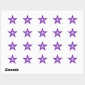 Autocollant en forme d'étoile violet blanc (Feuille)