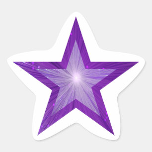 Autocollant en forme d'étoile violet blanc