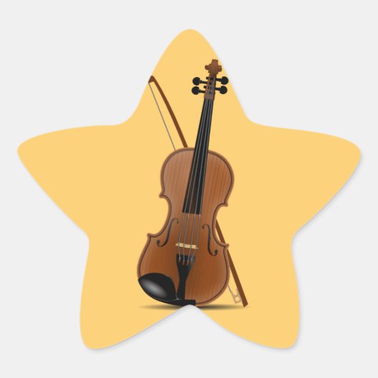 Autocollant en forme d'étoile violon et bow (Devant)