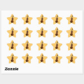 Autocollant en forme d'étoile violon et bow (Feuille)