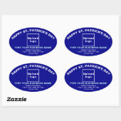 Autocollant en forme ovale bleu Saint Patrick Busi (Feuille)