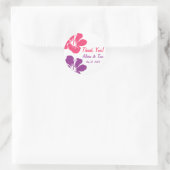 Autocollant en Merci Mariage rose violet (Sac)