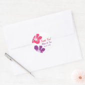 Autocollant en Merci Mariage rose violet (Enveloppe)