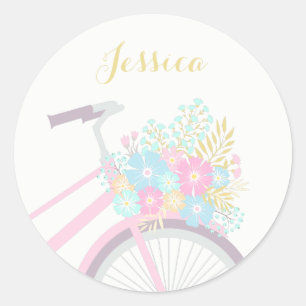 Autocollant en pastel mignon de bicyclette de