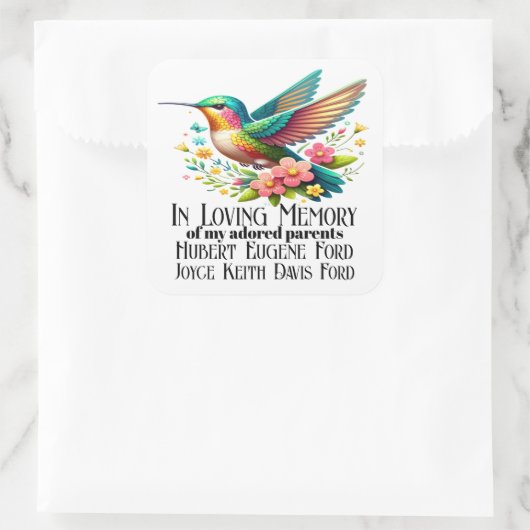 Autocollant En Souvenir Affectueux (Sac)