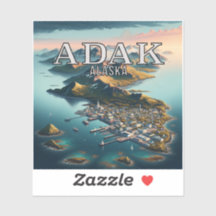 Autocollant en vinyle 3 pouces Adak Alaska