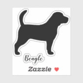 Autocollant en vinyle canine Cool beagle Silhouett (Feuille)