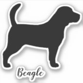 Autocollant en vinyle canine Cool beagle Silhouett (Devant)