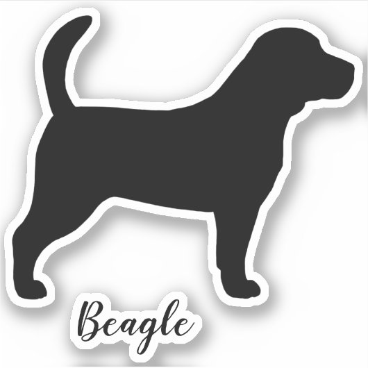 Autocollant en vinyle canine Cool beagle Silhouett (Devant)