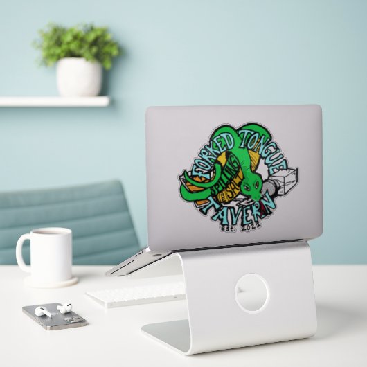 Autocollant en vinyle coupé sur mesure de la taver (Ordinateur portable sur le bureau)