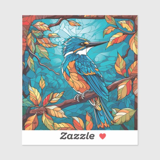 Autocollant en vinyle coupé sur mesure Kingfisher (Feuille)
