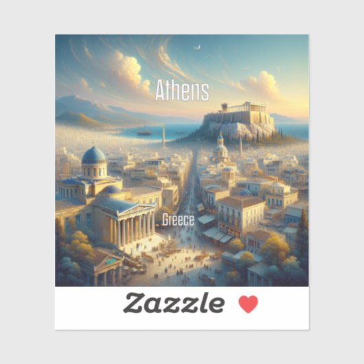 Autocollant en vinyle d'Athènes Grèce 3 pouces (Feuille)