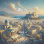 Autocollant en vinyle d'Athènes Grèce 3 pouces (Devant)