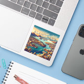 Autocollant en vinyle de 3 pouces Alamo Lake Arizo (Ordinateur portable avec iPhone)