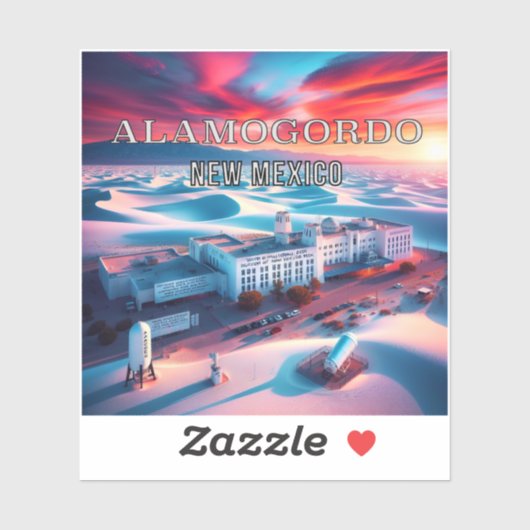 Autocollant en vinyle de 3 pouces Alamogordo Nouve (Feuille)