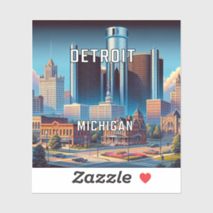 Autocollant en vinyle de 3 pouces de Detroit Michi