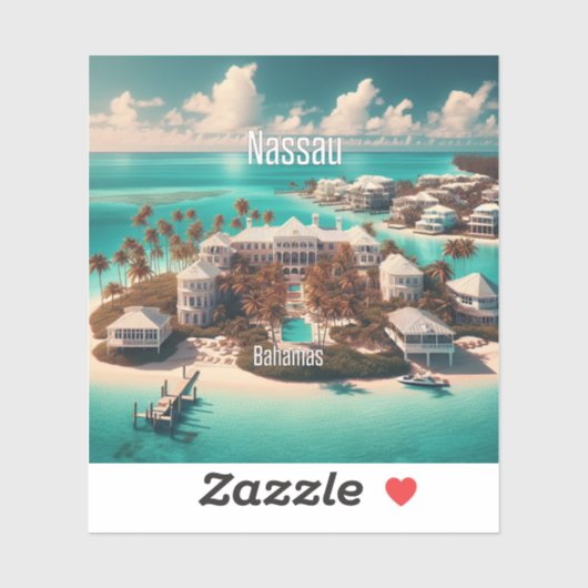 Autocollant en vinyle de 3 pouces Nassau Bahamas (Feuille)