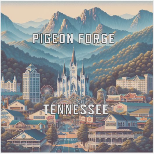 Autocollant en vinyle de 3 pouces Pigeon Forge Ten (Devant)