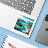 Autocollant en vinyle de 3 pouces Roatan Honduras (Ordinateur portable avec iPhone)