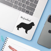 Autocollant en vinyle de Newf Dog Silhouette de Te (Ordinateur portable avec iPhone)