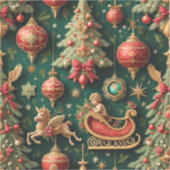 Autocollant en vinyle de Noël baroque (Recto)