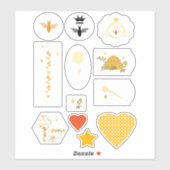 Autocollant en vinyle découpé sur mesure Honeybee (Feuille)