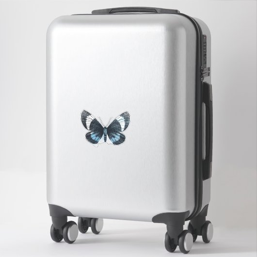 Autocollant en vinyle découpé sur mesure Papillon (Sur valise)