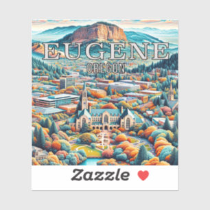 Autocollant en vinyle Eugene Oregon 3 pouces