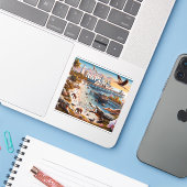 Autocollant en vinyle Naples Florida 3 pouces (Ordinateur portable avec iPhone)