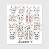 Autocollant en vinyle Panda Adorable (Feuille)