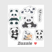 Autocollant en vinyle Panda Fluffy (Feuille)
