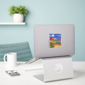 Autocollant en vinyle paysage (Ordinateur portable sur le bureau)