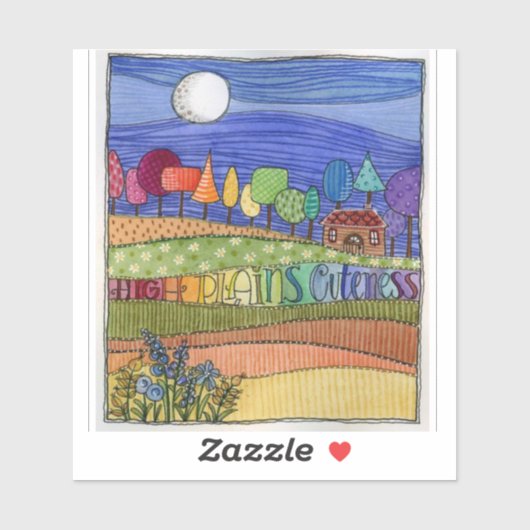 Autocollant en vinyle paysage (Feuille)