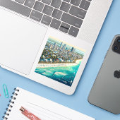 Autocollant en vinyle Pensacola Florida 3 pouces (Ordinateur portable avec iPhone)